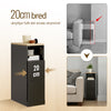 SoBuy FBT149-SCH – Smalt sengebord 20cm, Sidebord med 2 skuffer og åben hylde, Sort