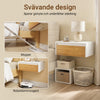 SoBuy FBT167-E-W natbord med 3 skuffer og LED-lys, 3 justerbare lysefarver, moderne sengebord til soveværelser og stuer, B 41 × D 40 × H 52 cm, hvid