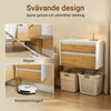 SoBuy FBT167-E-W natbord med 3 skuffer og LED-lys, 3 justerbare lysefarver, moderne sengebord til soveværelser og stuer, B 41 × D 40 × H 52 cm, hvid