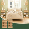 SoBuy FBT49-Nx2 sengebord - 2-pak med 1 skuffe og 2 hylder, moderne opbevaringsmøbler til soveværelse, L39 x D39 x H65 cm, Natural
