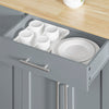 SoBuy FKW129-WN Kitchen Wagon on Wheels-Kitchen Island med foldet arbejdsoverflade, 2 skuffer og justerbare hylder, mobil serveringsvogn til køkken eller spisestue, hvid 113x91x (44–69) cm