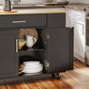 SoBuy FKW133-WN Kitchen Island med arbejdsområde-rulle køkkenvogn og serveringsvogn med kasse, fritstående køkkenø på hjul til køkken, spisestue og udendørs, hvid 99x40x85 cm