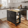 SoBuy FKW133-WN Kitchen Island med arbejdsområde-rulle køkkenvogn og serveringsvogn med kasse, fritstående køkkenø på hjul til køkken, spisestue og udendørs, hvid 99x40x85 cm
