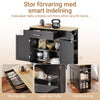 SoBuy FKW133-WN Kitchen Island med arbejdsområde-rulle køkkenvogn og serveringsvogn med kasse, fritstående køkkenø på hjul til køkken, spisestue og udendørs, hvid 99x40x85 cm