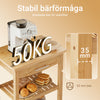 SoBuy FKW135-N Trækul Bambus Køkkenvogn - Trærullevogn til køkkenet, Antibakteriel, Fugtbestandig, Lugtfri, Perfekt til køkken, hjem og spisestue 58×40×86 cm