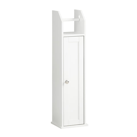 SoBuy Fritstående badeværelsesskab med toiletrulleholder FRG135-W