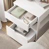 SoBuy FRG258-II-E-W Sengebord med 4-i-1 ladefunktion & opbevaring, Sengebord med skuffer til soveværelse stue ungdom voksne Hvid 45x38x55,5 cm