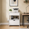 SoBuy FRG258-II-E-W Sengebord med 4-i-1 ladefunktion & opbevaring, Sengebord med skuffer til soveværelse stue ungdom voksne Hvid 45x38x55,5 cm