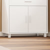 SoBuy FSB09-E-W Køkkenvogn med 4-i-1 ladestation - med hjul eller fødder, 1 skuffe, 2 låger og justerbar hylde, hvid, 61,5 × 40 × 92 cm