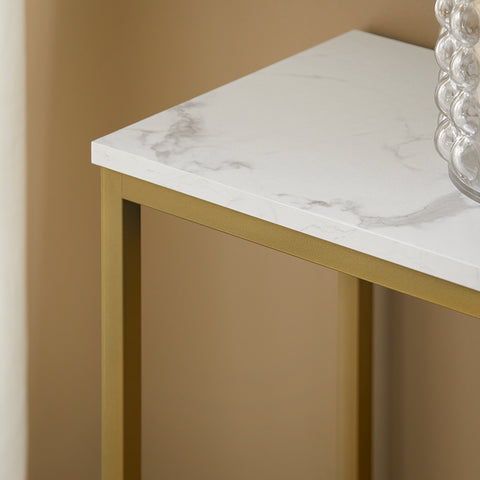 SoBuy Pladsbesparende Sidebord Konsolbord marmormønstret Længde 80 cm  Bredde 30 cm Højde 75 cm FSB29-G