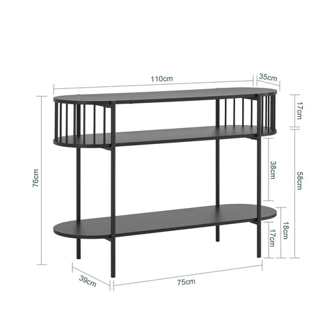 SoBuy Sidebord Konsolbord  Vitrineskab FSB90-SCH