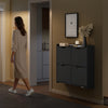 SoBuy FSR100-E-W Skabshængende sko med 19 cm LED til indgang | Elegant opbevaring til entre og entre, moderne design med LED-belysning, ideel til små rum
