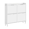 SoBuy FSR100-E-W Skabshængende sko med 19 cm LED til indgang | Elegant opbevaring til entre og entre, moderne design med LED-belysning, ideel til små rum