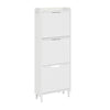 SoBuy FSR151-H-E-W Skoskab, smalt, skohylde, skoskab, hængende med sensorlys og 19 cm dybde, til entre og entré, til små lejligheder, hvid, 100 x 19 x 131 cm