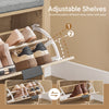 SoBuy Skobænk med sæde, skohylde slank med opbevaringsplads-foldbar rumsko skab-siddende bænk med polstring til hall, soveværelse-60 x 24 x 50 cm, op til 118 kg, Sonoma-EK + Gray, FSR199-N