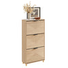 SoBuy FSR213-N smalt skoskab - træskoskab 24 cm bredt, stor kapacitet til sko op til str. 47, nordisk design, ideel til hall, entré, familie, farve træ, mål 60x24x120 cm