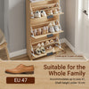 SoBuy FSR213-N smalt skoskab - træskoskab 24 cm bredt, stor kapacitet til sko op til str. 47, nordisk design, ideel til hall, entré, familie, farve træ, mål 60x24x120 cm