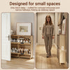 SoBuy FSR214-N smalt skoskab - træskoskab 24 cm bredt, stor kapacitet til sko op til str. 47, nordisk design, ideel til hall, entré, familie, farve træ, mål 100x24x83 cm