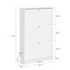 SoBuy FSR215-W Skoskab smalt - ekstremt smalt 18 cm, passer til store sko op til EU 47, smalt skoskab til entre, haller, små lejligheder, pladsbesparende - 76 x 18 x 113 cm