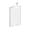 SoBuy FSR215-W Skoskab smalt - ekstremt smalt 18 cm, passer til store sko op til EU 47, smalt skoskab til entre, haller, små lejligheder, pladsbesparende - 76 x 18 x 113 cm