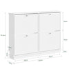 SoBuy FSR215-W Skoskab smalt - ekstremt smalt 18 cm, passer til store sko op til EU 47, smalt skoskab til entre, haller, små lejligheder, pladsbesparende - 76 x 18 x 113 cm