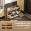 SoBuy FSR218-F Ekstremt smal bænk 24 cm - tynd hall skammel, passer til EU47 sko, belastning 123 kg, aftagelig vaskbar pude, opbevaring under døren, amerikansk træ look, E1 materiale