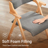 SoBuy FST98-HG massivt træ foldbar spisestuestol med hynde - Komfortabel klapstol til køkken, stue, kontor eller terrasse, pladsbesparende design, grå