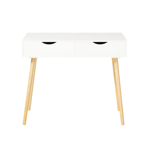 SoBuy Skrivebord med 2 skuffer  Computerbord  B90cm x D45 cm x H77 cm. hvid FWT40-WN