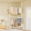 SoBuy KLS03 stabilt teleskopisk tøjstativ - Justerbart åbent skab med tøjstænger, tøjbøjle til soveværelse/omklædningsrum, hvid（和品）