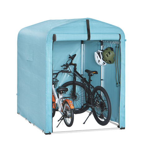 SoBuy Cykel garage Vejrbestandigt udstyr Skur cykelgarage til 1-2 cykel carport telte med UV-beskyttelsescykelskur til regnovertræk Terrasse motorcykel garage Hus Blå 120 x 163 x 176 cm KLS11-Bl