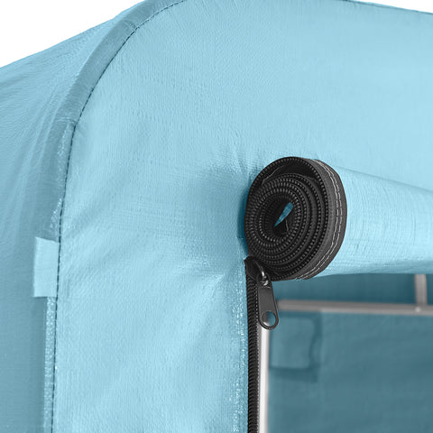 SoBuy Cykel garage Vejrbestandigt udstyr Skur cykelgarage til 1-2 cykel carport telte med UV-beskyttelsescykelskur til regnovertræk Terrasse motorcykel garage Hus Blå 120 x 163 x 176 cm KLS11-Bl