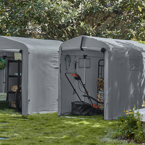 SoBuy Cykel garage vejrbestandigt udstyr skur cykel garage til 1-2 cykel carport telte med UV beskyttelse cykel skur til regn dækning terrasse motorcykel garage have hus grå 120 x 163 x 176 cm KLS11-dg