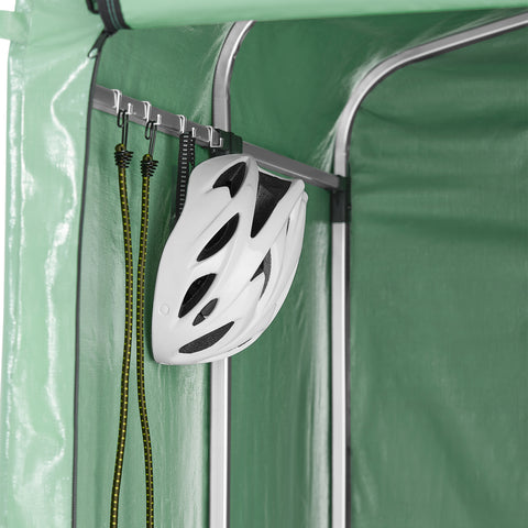 SoBuy Cykelgarage Vejrbestandigt udstyr Skur Cykelgarage til 1-2 cykler carport telt med UV-beskyttelsescykelskur til regnovertræk Terrace Motorcykel Garage House Green 120 X 163 x 176 cm KLS11-Gr