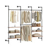 SoBuy KLS03-II-HG Justerbar og stabil tøjstativ - Teleskopisk åben garderobe til soveværelse og walk-in closet, grå