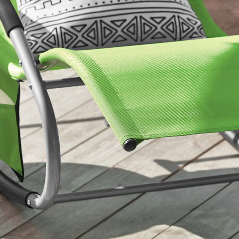 SoBuy Lænestol med lomme Liggestol Solvogn Relaxstol GARDINER  Standkapacitet: 150 kg grøn OGS28-GR