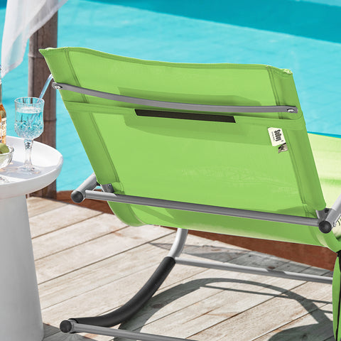 SoBuy Lænestol med lomme Liggestol Solvogn Relaxstol GARDINER  Standkapacitet: 150 kg grøn OGS28-GR