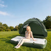 Sobuy OGS32-II-GR-P01 Luftmadras med pumpe enkeltseng liggeunderlag campingmadras rejsemadras luftmadras camping til private campingmadras grøn 191 x 22 x 76 cm