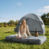 Sobuy OGS32-II-HG-P01 Luftmadras med pumpe enkeltseng liggeunderlag campingmadras rejsemadras luftmadras camping til private campingmadras grå 191 x 22 x 76 cm