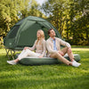 SoBuy OGS32-II-L-HG-P01 Luftmadras med pumpe dobbeltseng liggeunderlag campingmadras rejsemadras luftmadras camping til to, campingmadras grå 191 x 22 x 137 cm
