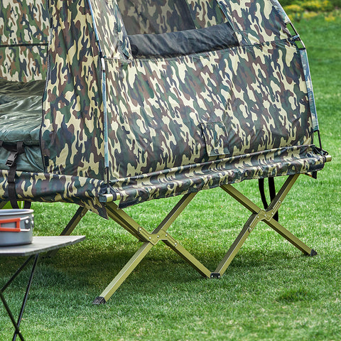 Pre-salg SoBuy 4-i-1-telt med sovepose til campingstol Air Madrass foldning barneseng og tilbehør til 2 personer OGS32-L-TN