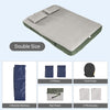SoBuy OGS32-II-L-GR-P01 Luftmadras med pumpe dobbeltseng liggeunderlag campingmadras rejsemadras luftmadras camping til to, campingmadras grøn 191 x 22 x 137 cm