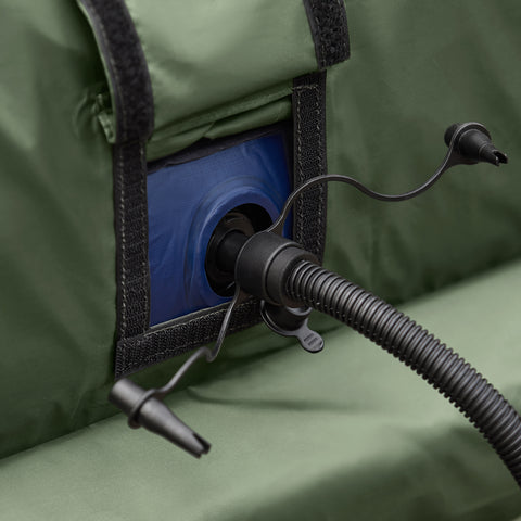 SoBuy Sammenfoldelig 4-i-1 campingtelt med hævet seng til 2 personer-inklusive alus seng, sovepose, luftmadras og bærepose-maksimal vægt 180 kg-grøn | OGS61-l-gr