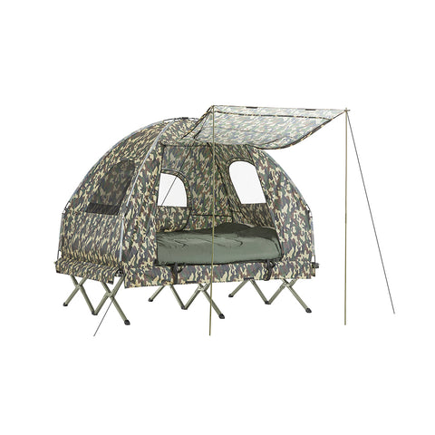 Pre-salg SoBuy 4-i-1-telt med sovepose til campingstol Air Madrass foldning barneseng og tilbehør til 2 personer OGS32-L-TN