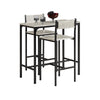 SoBuy Højt barbord med 2 barstole betonmønstret, Køkkenbord med 2 skamler, Længde 89 cm Bredde 45 cm Højde 87 cm, Belastning: 150 kg, OGT03-HG
