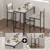 SoBuy Højt barbord med 2 barstole betonmønstret, Køkkenbord med 2 skamler, Længde 89 cm Bredde 45 cm Højde 87 cm, Belastning: 150 kg, OGT03-HG
