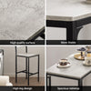 SoBuy Højt barbord med 2 barstole betonmønstret, Køkkenbord med 2 skamler, Længde 89 cm Bredde 45 cm Højde 87 cm, Belastning: 150 kg, OGT03-HG