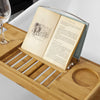 SoBuy Badekarhylde med bøger og tabletstøtte i bambus Hylde til badekar justerbare i Længde 70-104 cm FRG207-N