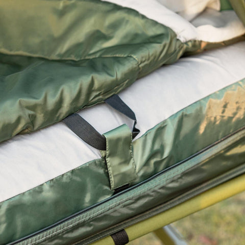 SoBuy, 4-i-1-telt med sovepose til campingstol, luftmadras, sammenklappelig barneseng og tilbehør til 2 personer, OGS32-L-GR