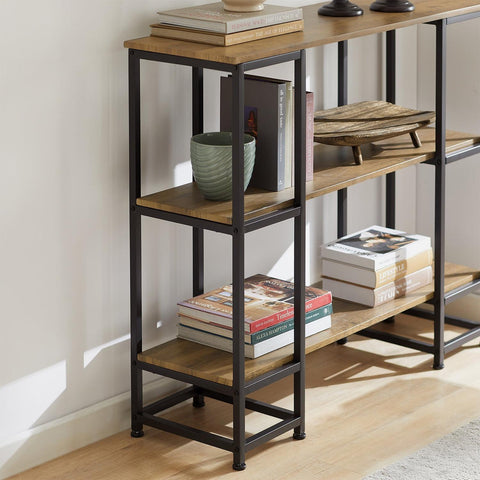 SoBuy Sidebord i industriel stil Køkkenø Slagterbænk Skænk Konsolbord med 3 hylder kommode Vitrine Vitrineskab FSB33-F