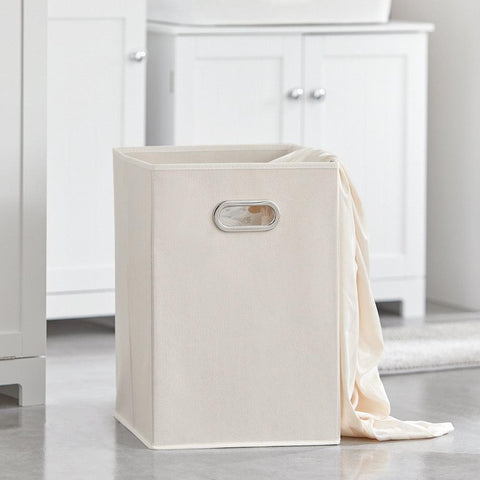 SoBuy Håndklædeskab med skuffe og snavset vasketøjskurv W40 * D38 * H90cm, hvid, BZR21-W